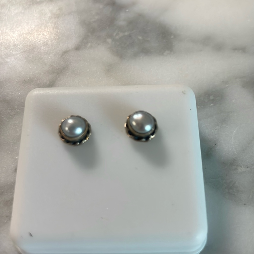 925 Pearl Stud Earrings